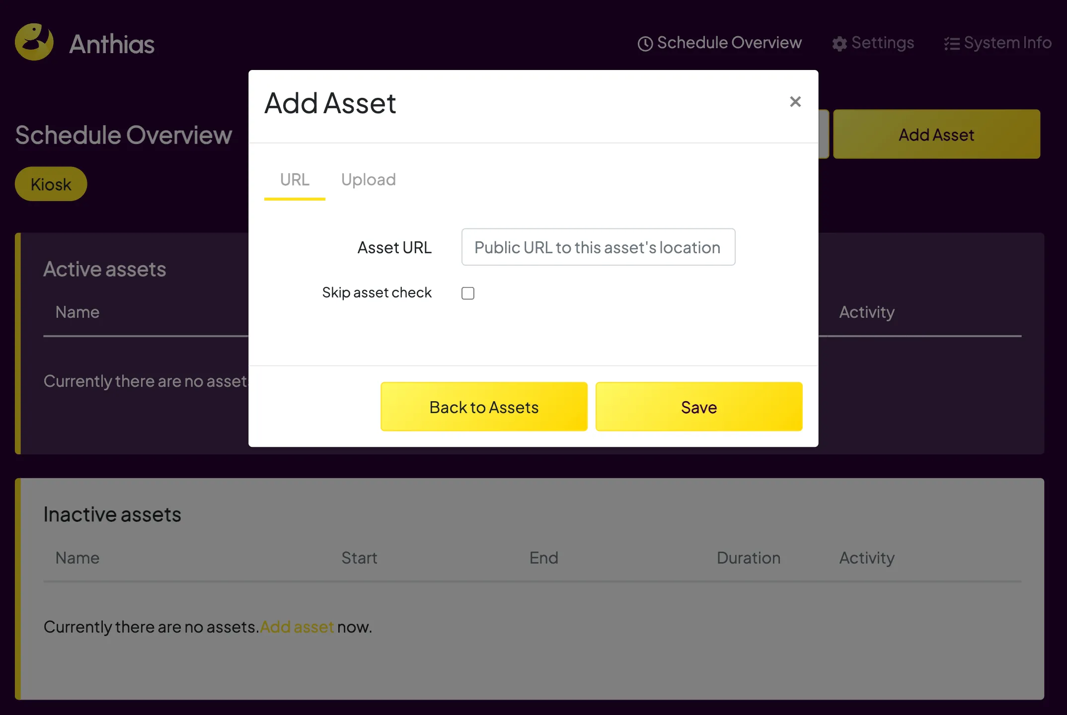 Anthias Add Assets