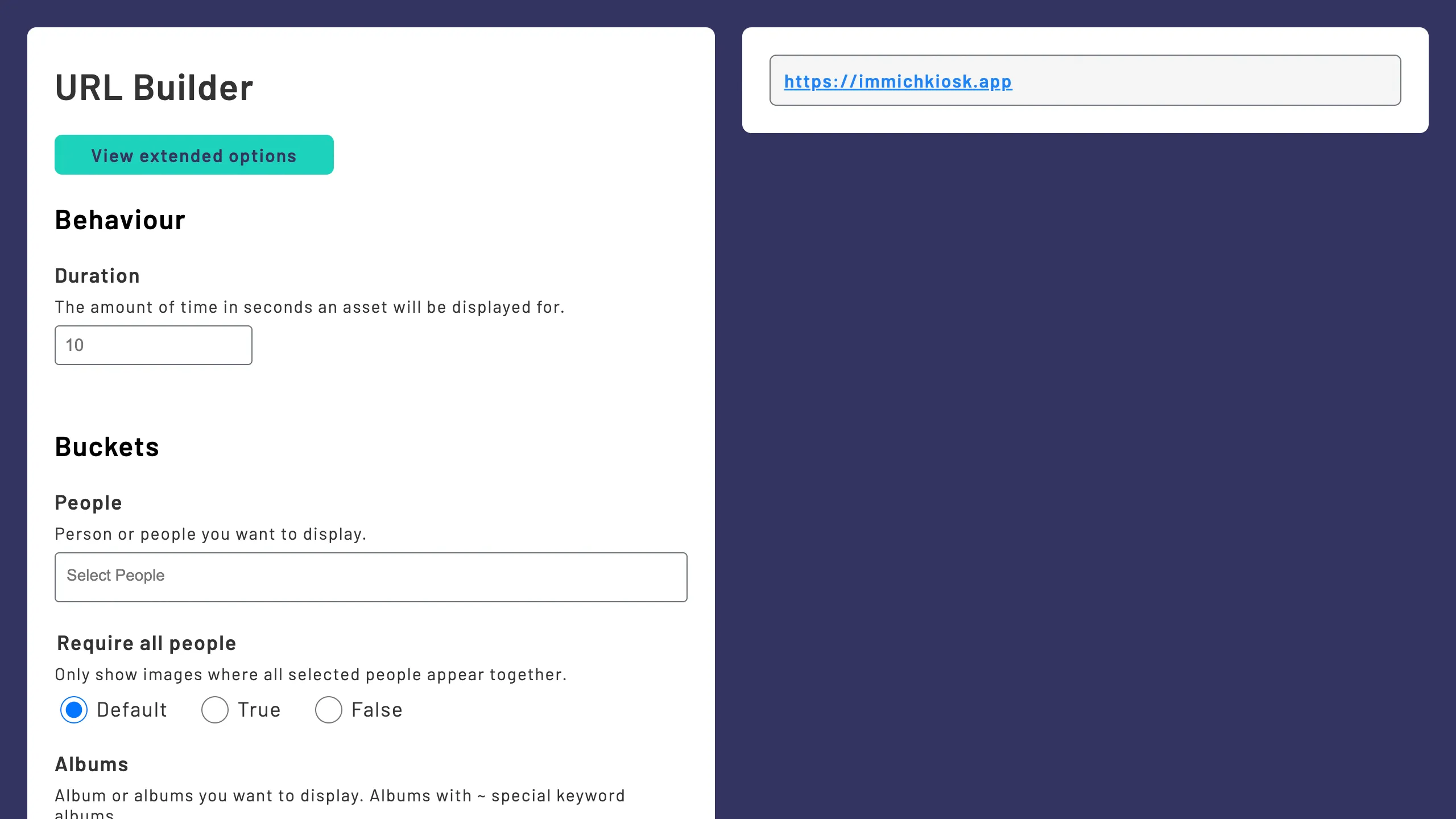 URl builder preview